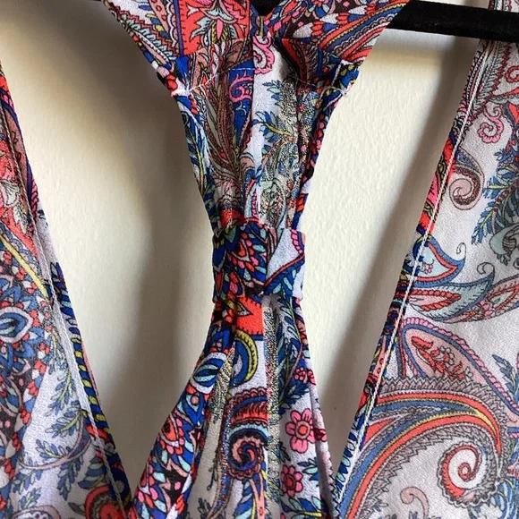 Luli Fama Rebeldia -T Back Romper Womens Size Large Paisley Mixed Print  Beach - Picture 8 of 16